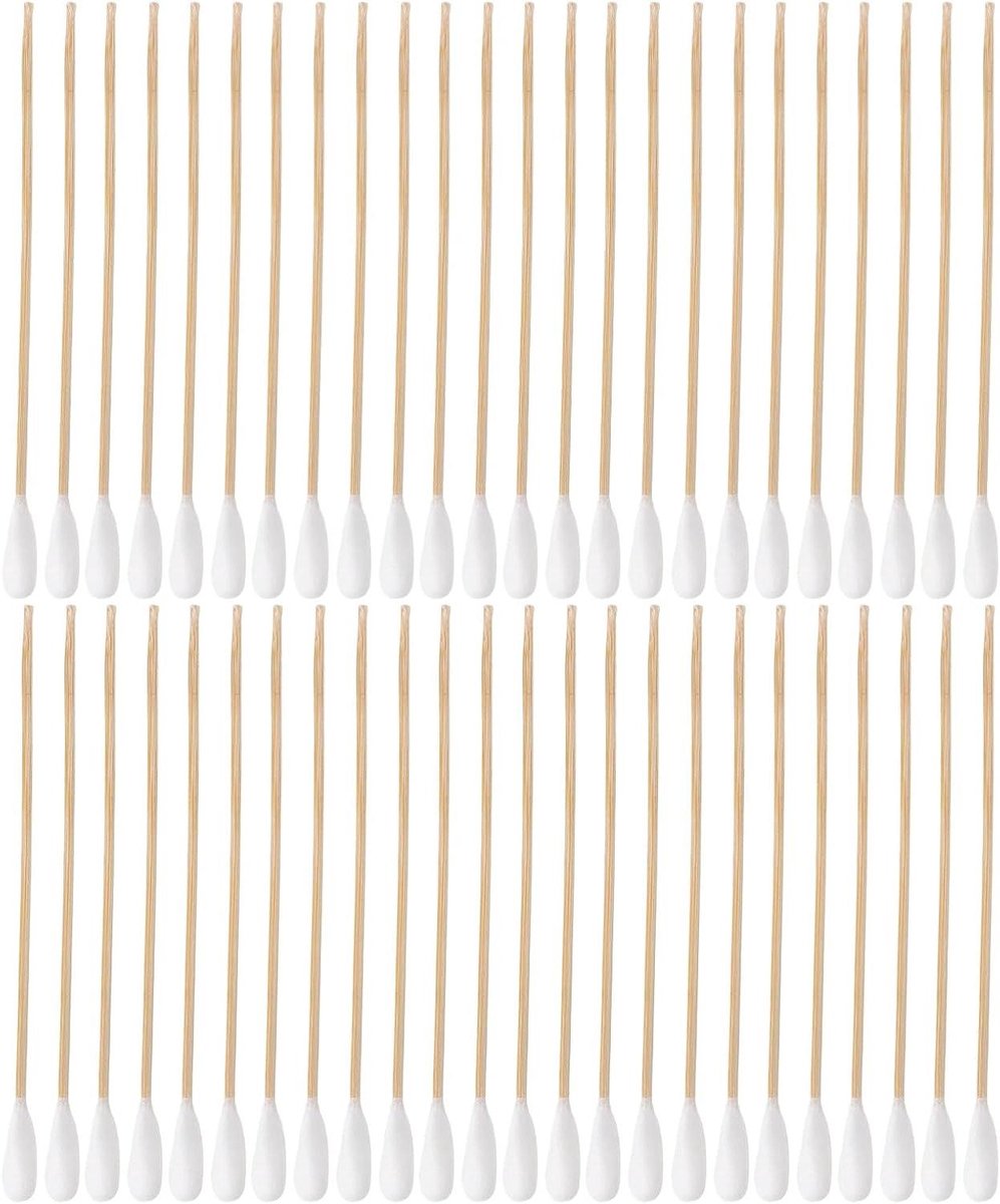 Wattenstaafjes Houten Stokjes - Applicators Make-up - Nauwkeurig Reinigen - Lange Steel - 15 cm - Wit