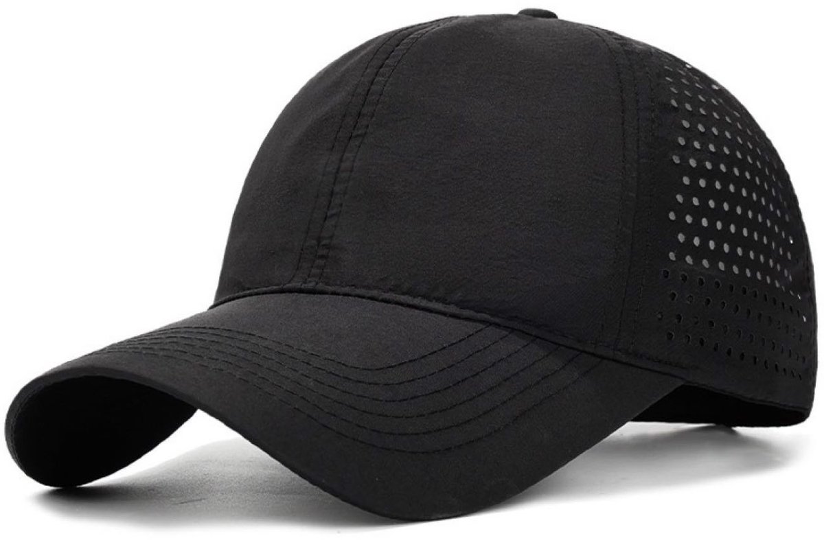 Baseball Cap – Sneldrogende Sportpet met Verstelbare Pasvorm voor Heren en Dames – Zwart