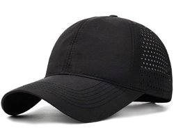 Baseball Cap – Sneldrogende Sportpet met Verstelbare Pasvorm voor Heren en Dames – Zwart