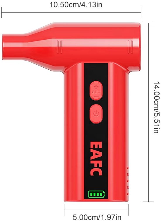 EAFC Handblazer - Draadloze Bladblazer met accu - Multi inzetbaar - Borstelloze Motor - 4 snelheden — afbeelding 5