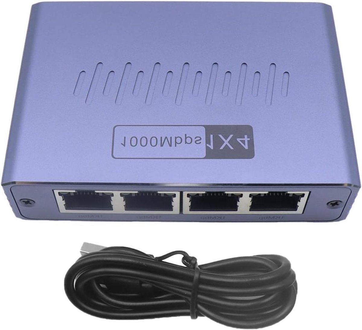 Ethernet Splitter - LAN Verdeler - Netwerk Uitbreiden - Gigabit Snelheid - 4 Poorten - Zilver