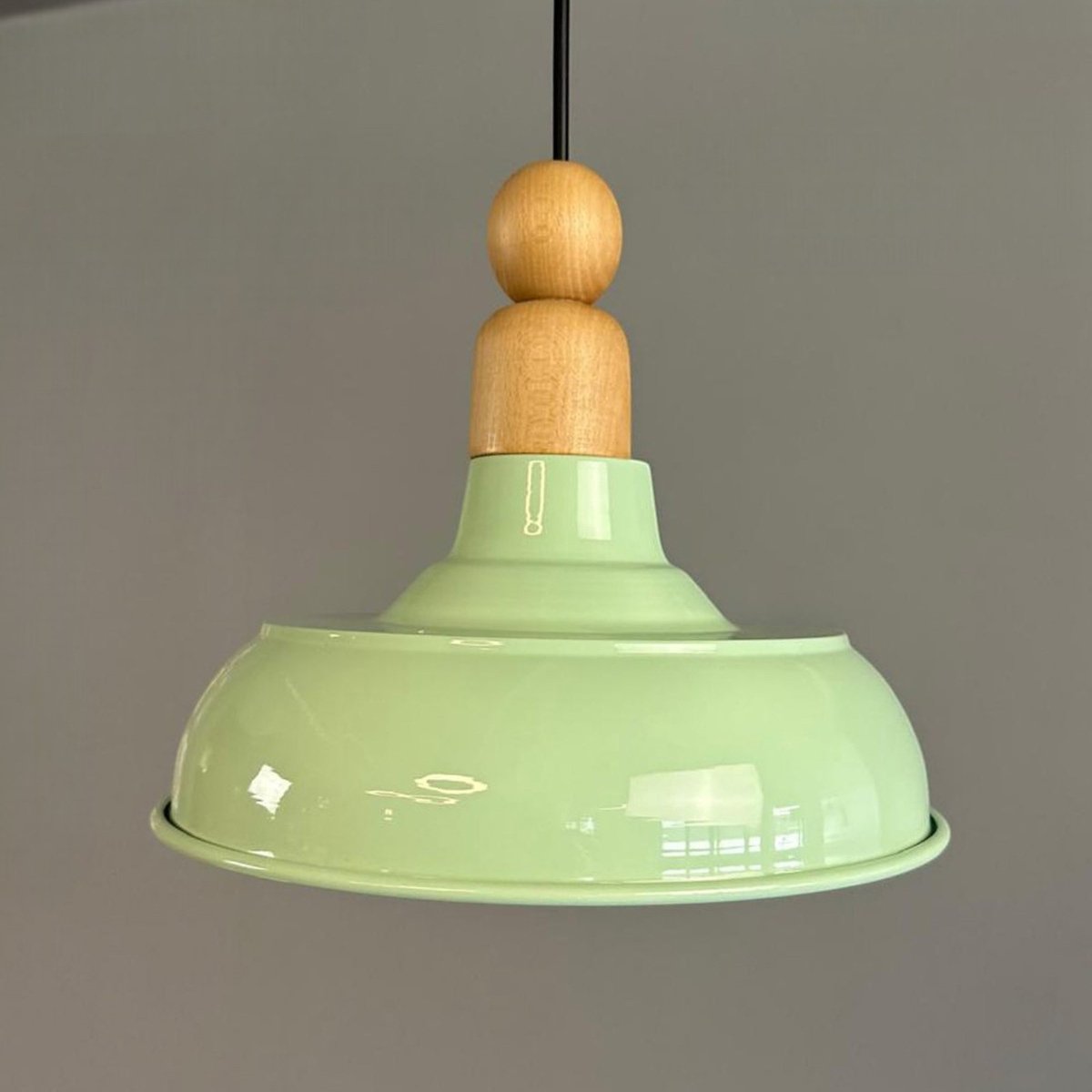 Bamyum Veluna hanglamp, industriële Modern stijl, Ø26 cm, groen metalen lamp