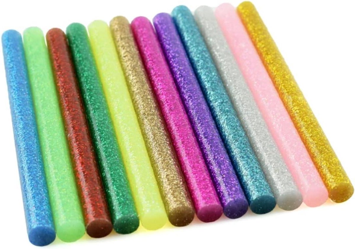 Glitter Lijmsticks - Hete Lijm Mini - Creatief Knutselen - 12 Verschillende Kleuren - 60 Stuks - Gekleurd