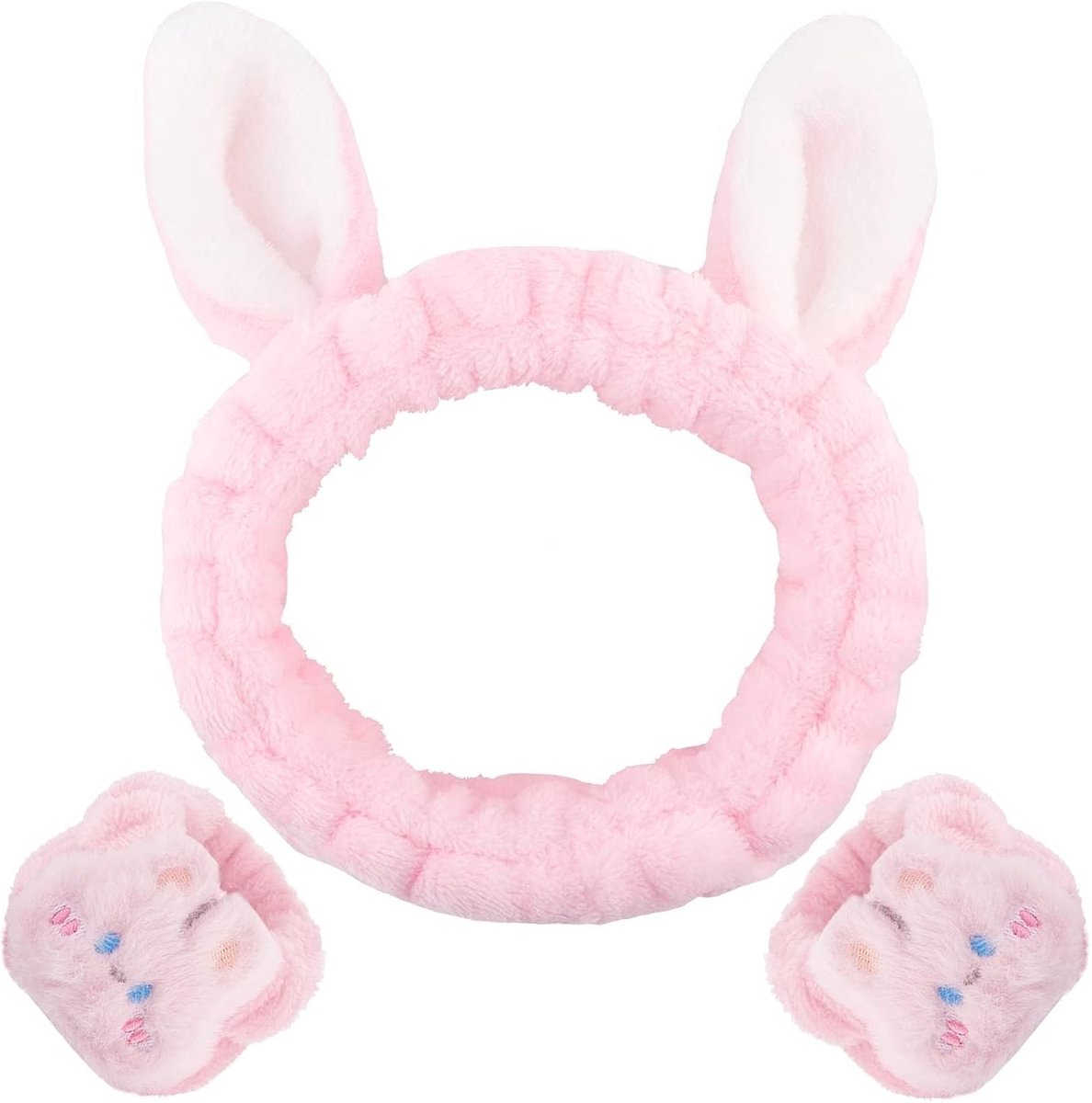 Verzorgingshaarband met Mouwen, Set van 3, Geschikt voor Make-up Verwijdering, Spa en Yoga, Ideaal voor Gezichtsreiniging en Huidverzorging