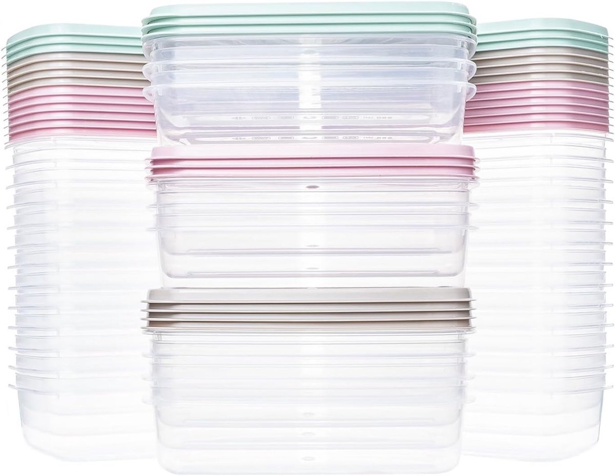 36 stuks plastic Voedselcontainers 250 ml Voedselconushouders BPA-vrije lunchbox Magnetron- en vaatwasmachinebestendig, vriezer, Containers met deksels