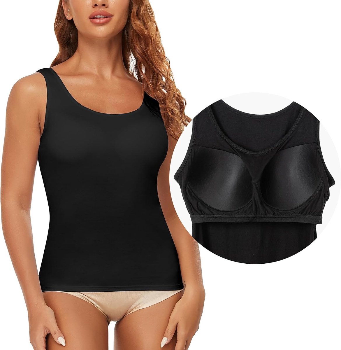 Onderhemd voor dames, beha, hemd, naadloze tanktop met verwijderbare