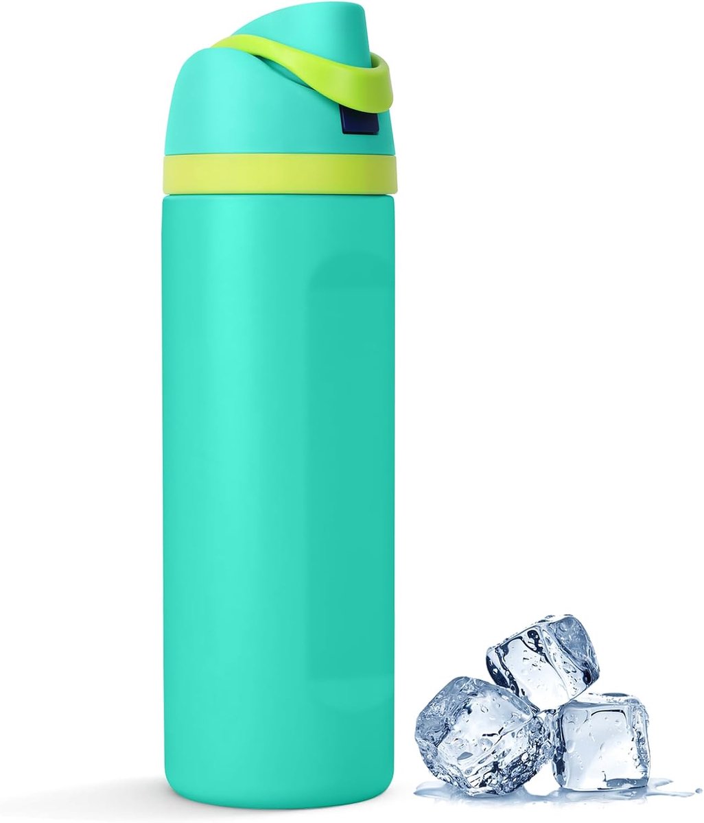 Thermosfles met rietje, 710 ml, roestvrij staal, met 2-in-1 deksel