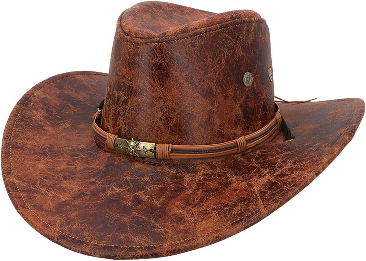Chapeau Cowboy Outlaw Westernhoed in leerlook voor carnaval