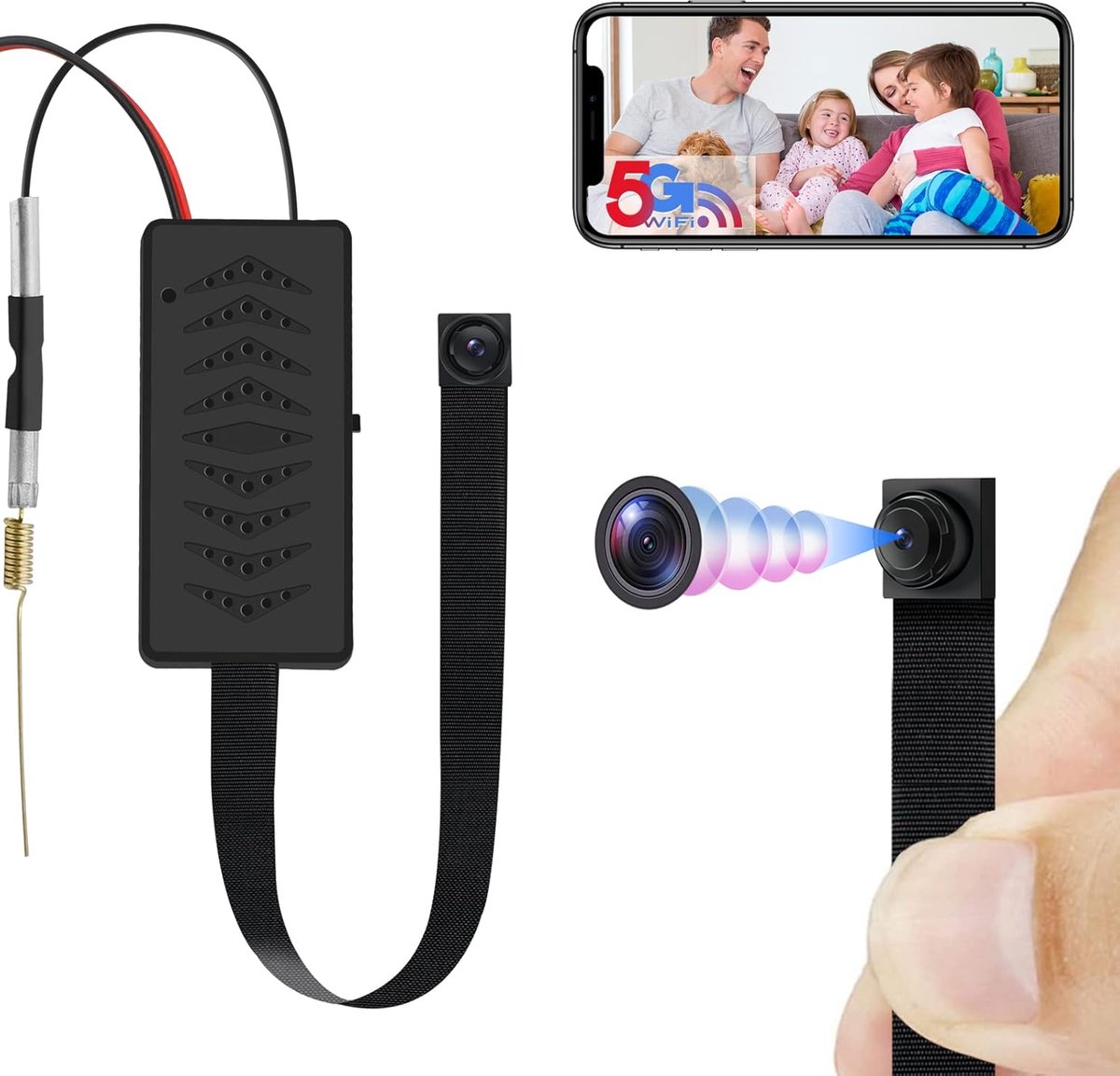 wifi, 5 G/2,4 G, wifi, kleine camera, draagbaar, 1080p HD, microcamera, videocamera met bewegingsmelder, beveiligingscamera, geen nachtzicht