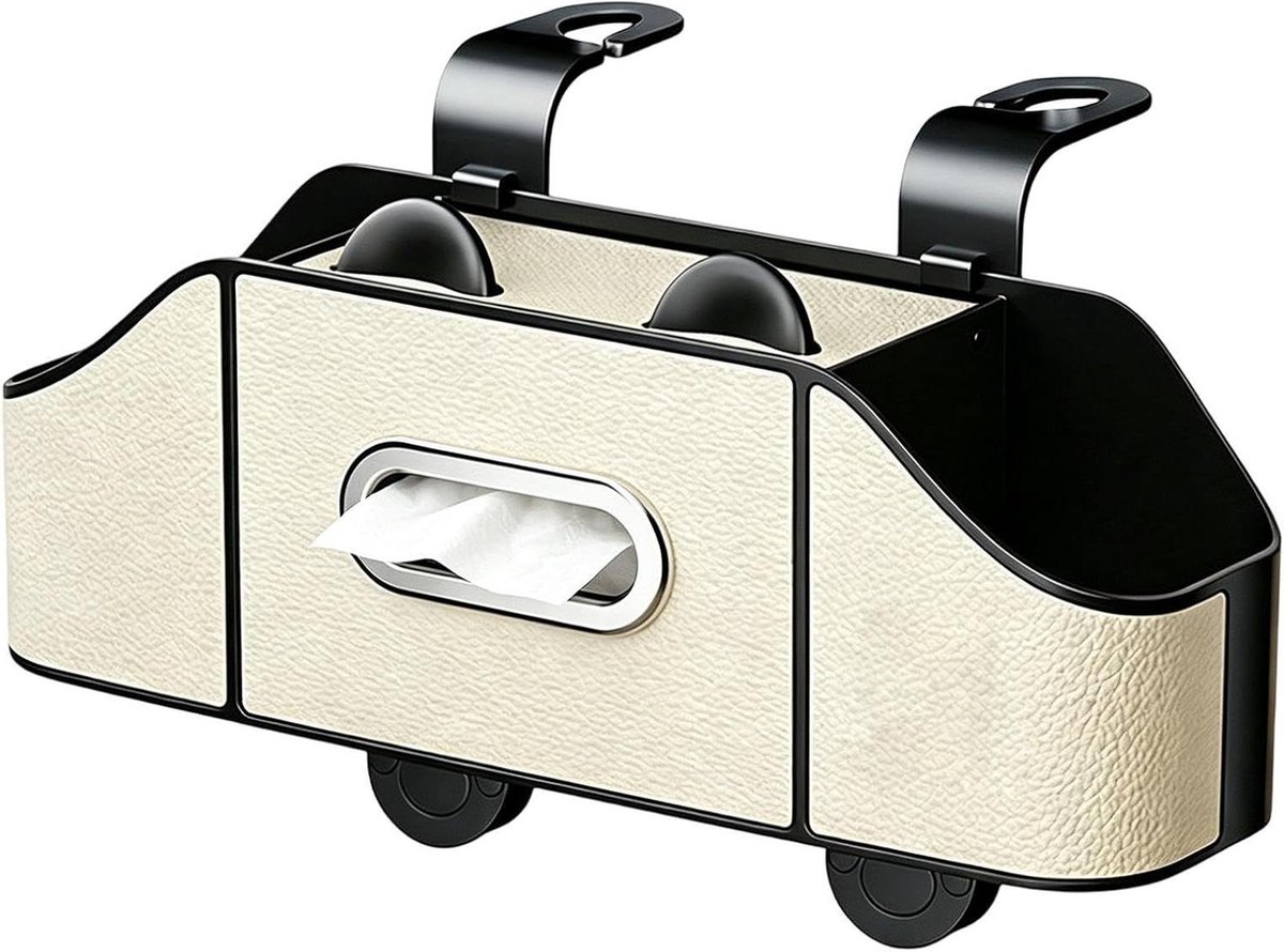 Auto Organizer - Opbergtas Interieur - Auto Interieur Net - Waterdicht Ontwerp - 17x19x17 cm - Beige Leer
