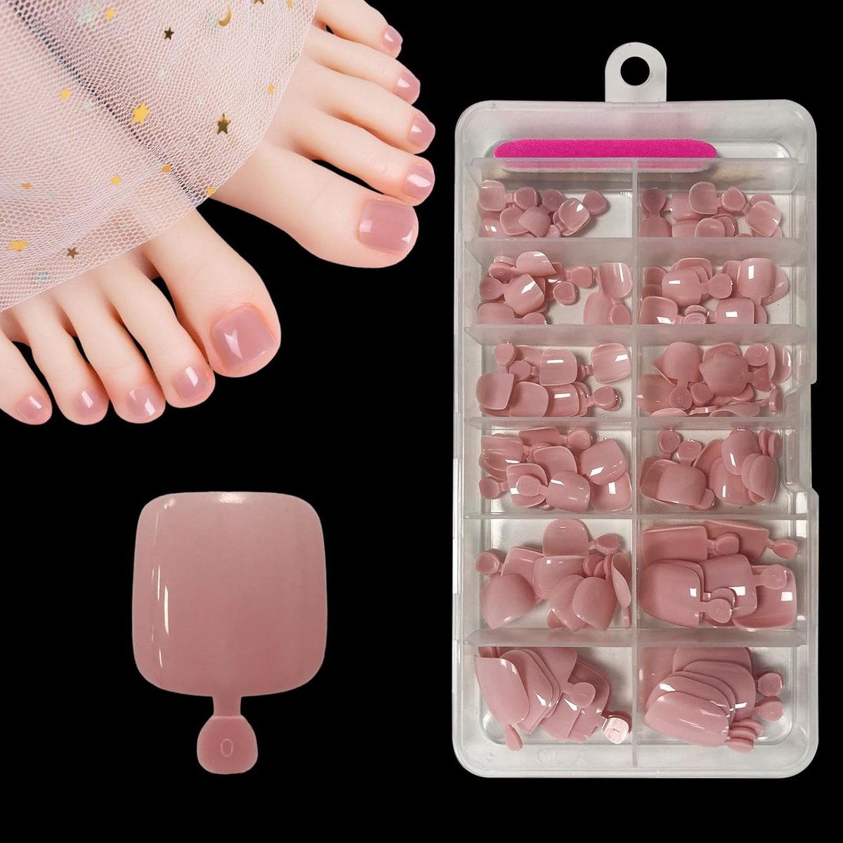 teennagels, Press-On teennagel, acryl nepnagels 12 maten stick on