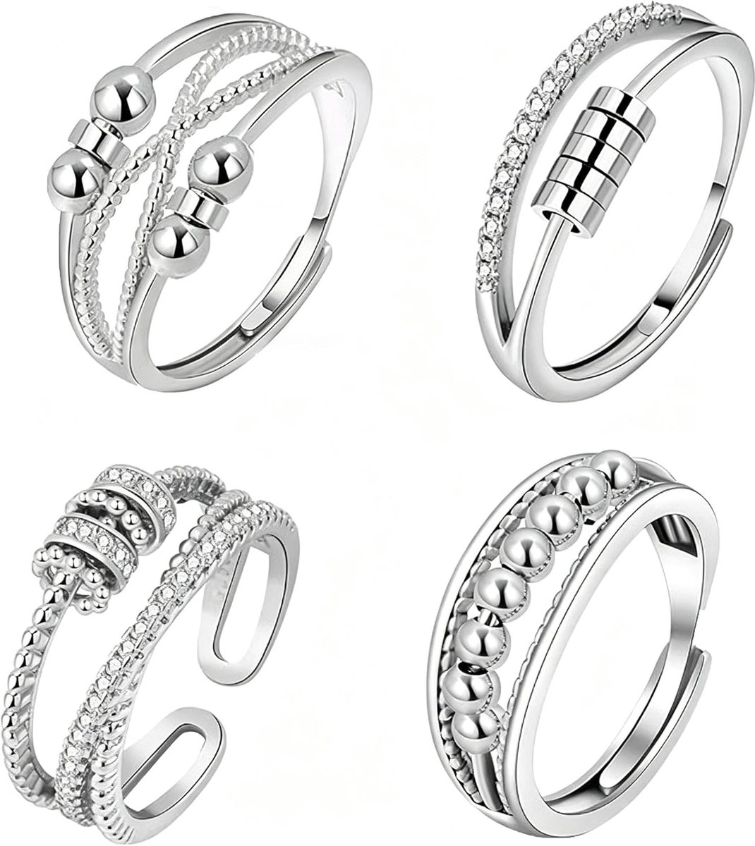 Ringen voor angst - open spinnerringen voor vrouwen, mannen