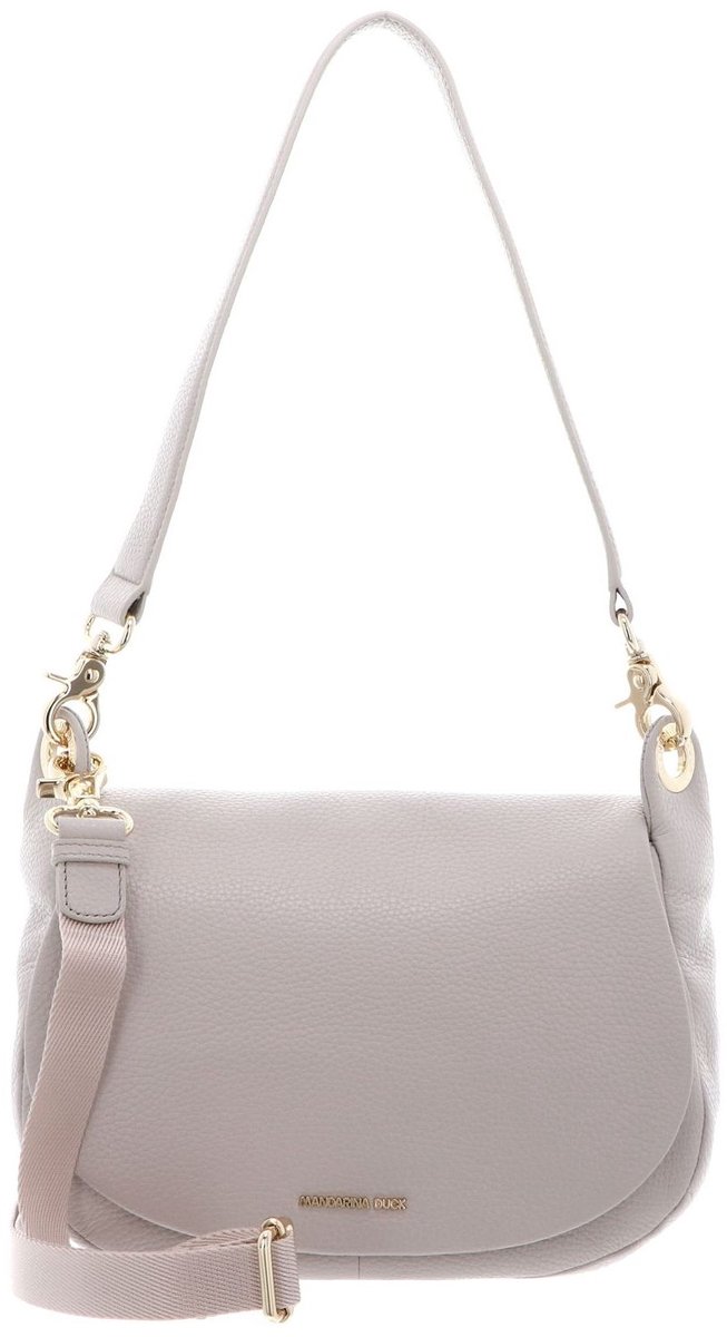 MANDARINA DUCK Leren schoudertas Mellow Leather Hunting Bag Cocoon Lichtgrijs