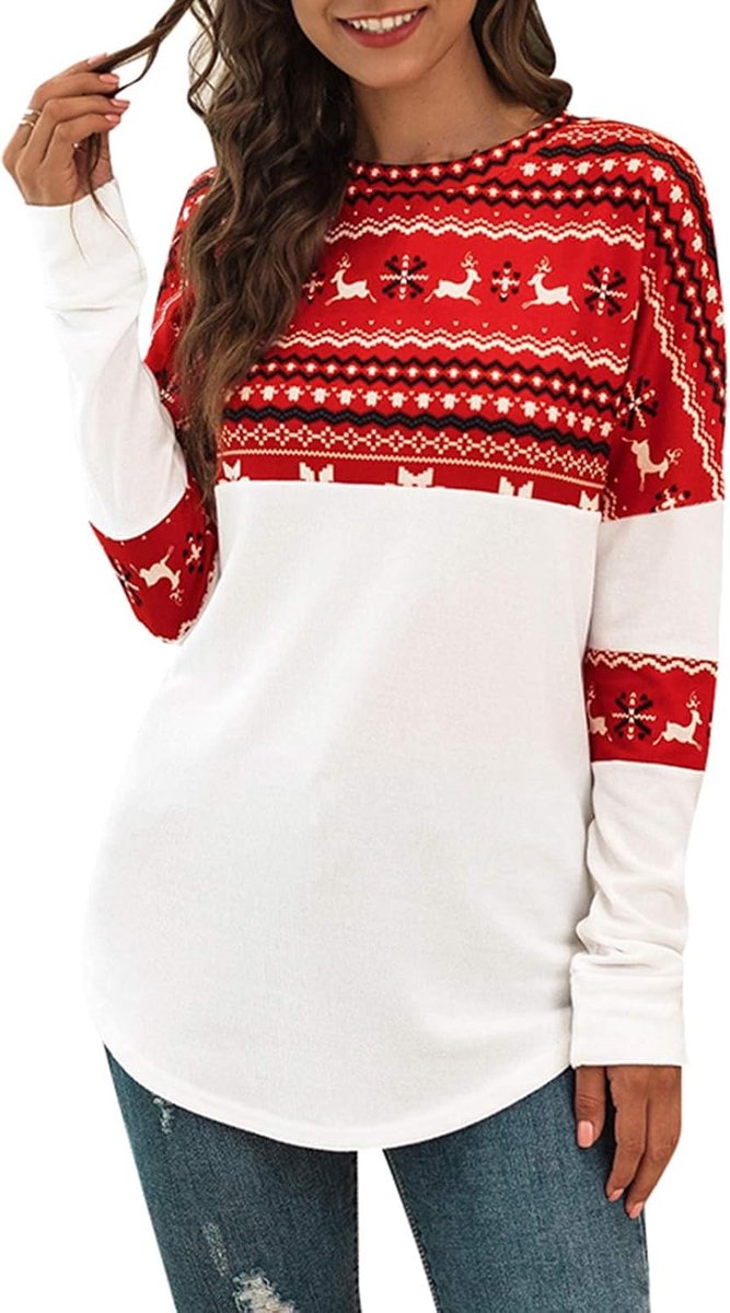 Bela Dames Merry Sweatshirt Grappige Lange Mouw Shirt Cartoon Tops
