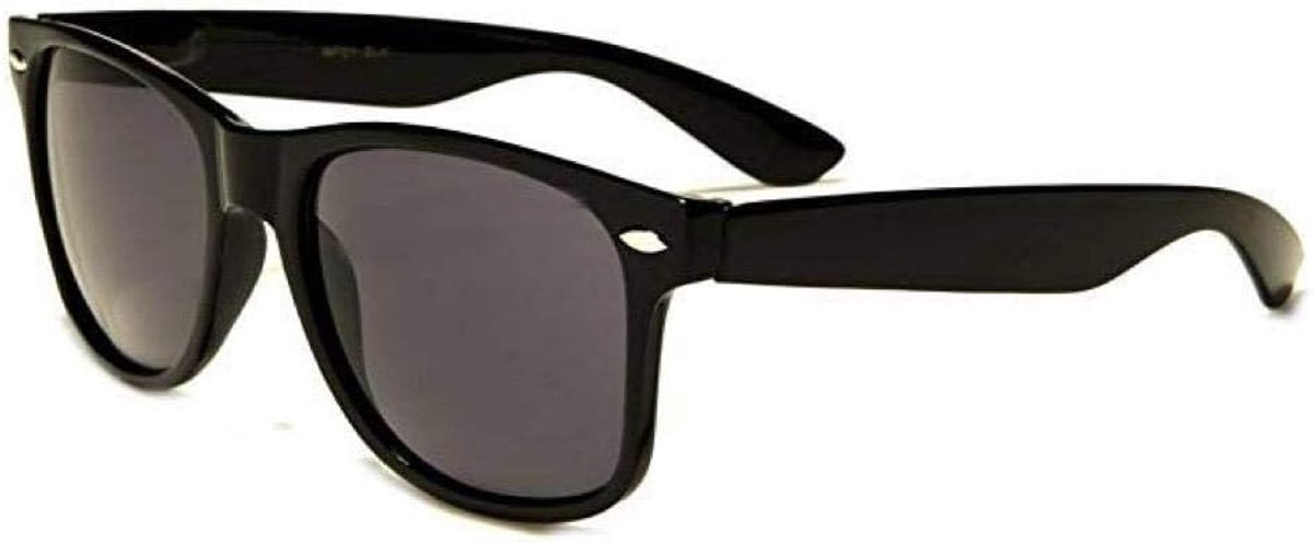 Retro Vintage kleur Unisex Punk Geek Klassieke Stijl Nul Clear Lens Zonnebril, Kleur: zwart., 55mm