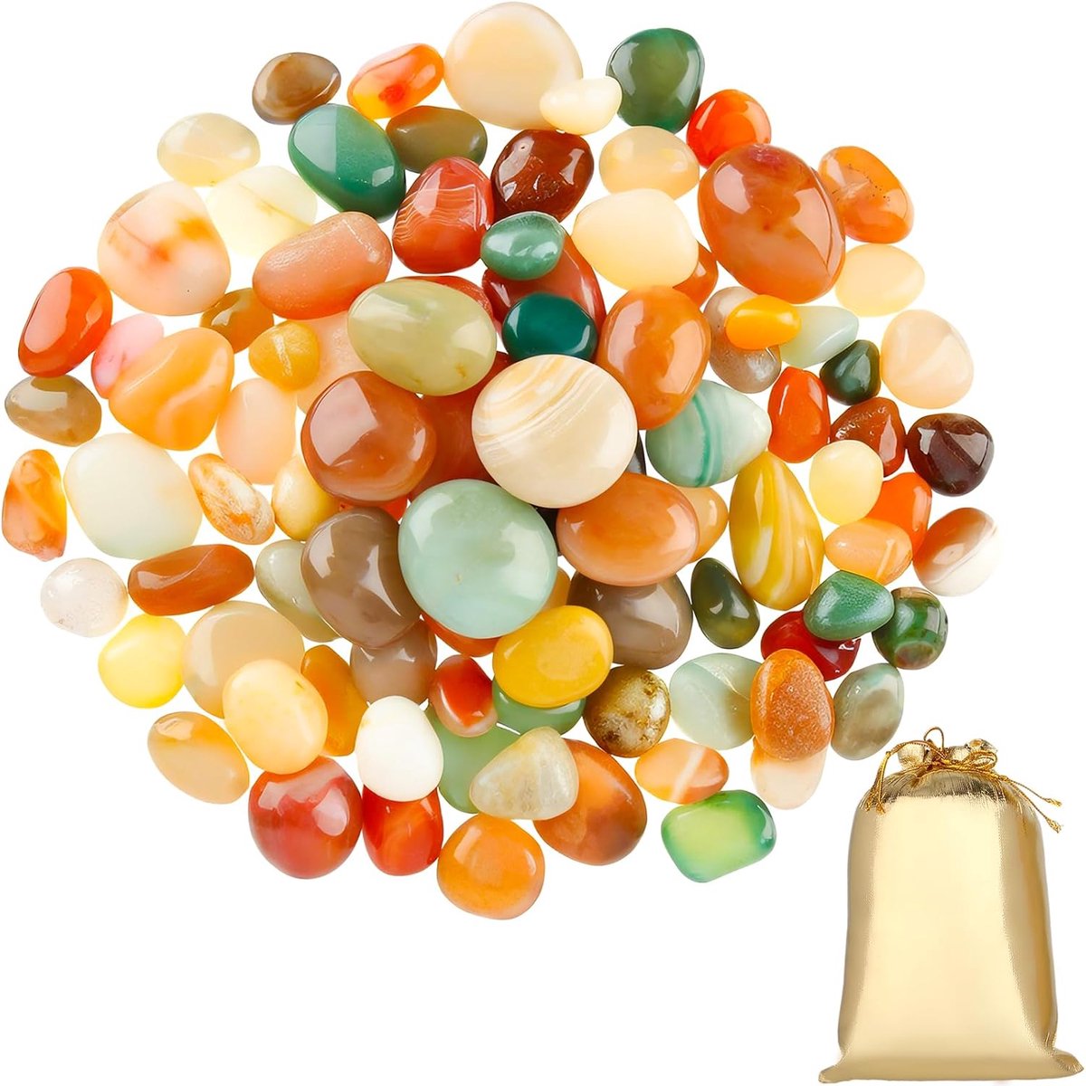 500 g edelstenen voor kinderen, 10-30 mm, kleurrijke trommelstenen, edelstenen voor kinderen, halfedelstenen voor schatzoeken, decoraties, edelstenspelletjes en kinderverjaardagen