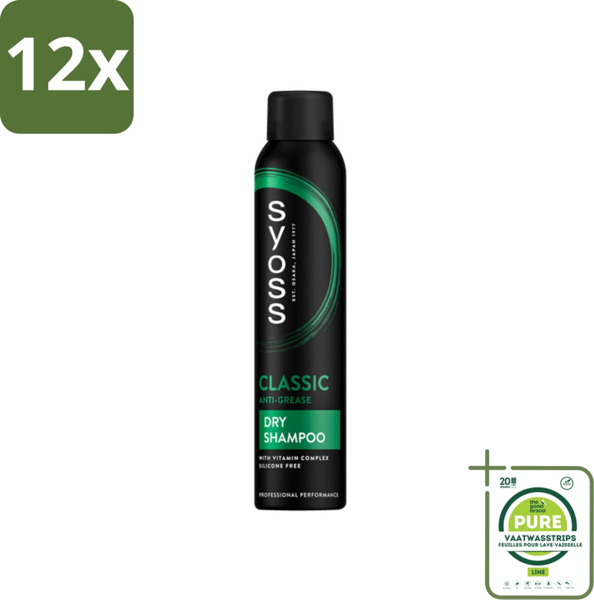 SYOSS - AntiGrease Droogshampoo - Shampoo - Langdurige Styling - 200ml - Voordeelverpakking - 12 stuks - Droogshampoo - Syoss