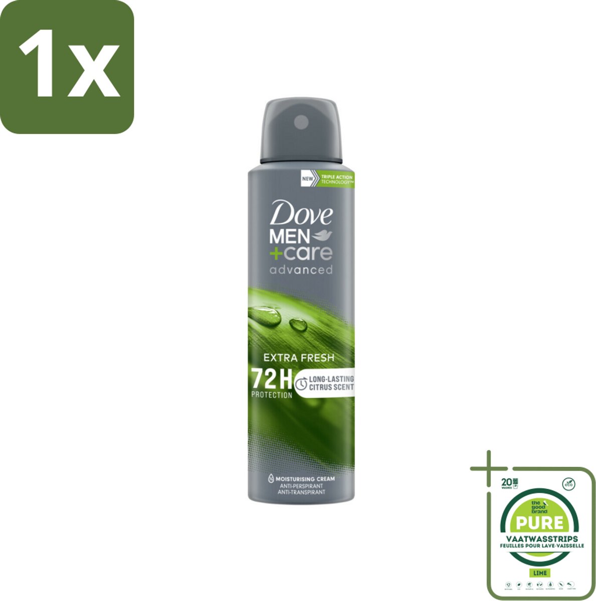 1 x Dove Men+Care Deodorant Spray - Extra Fresh - 150 ml - Mannen Deodorant - Anti-transpirant - Deodorant Spray - Langdurige Bescherming - Zweetvrije Oksels