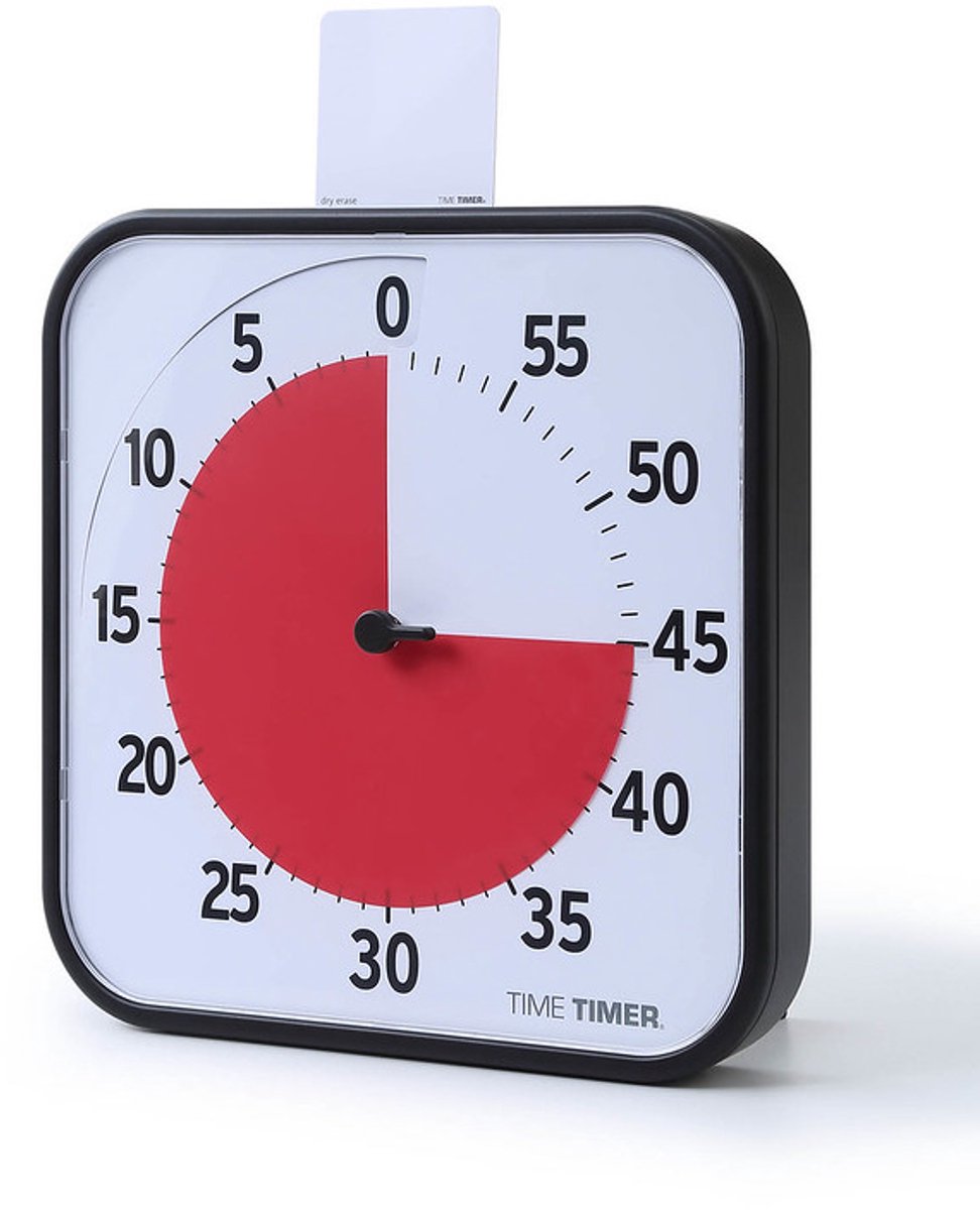 Time Timer® Large 30x30cm - 2PACK 60 Minuten - Visuele Timer - Zwart met Rode Schijf - 30 x 30 cm - Voordeelset 2 Stuks - Magnetisch - Incl. App — afbeelding 5