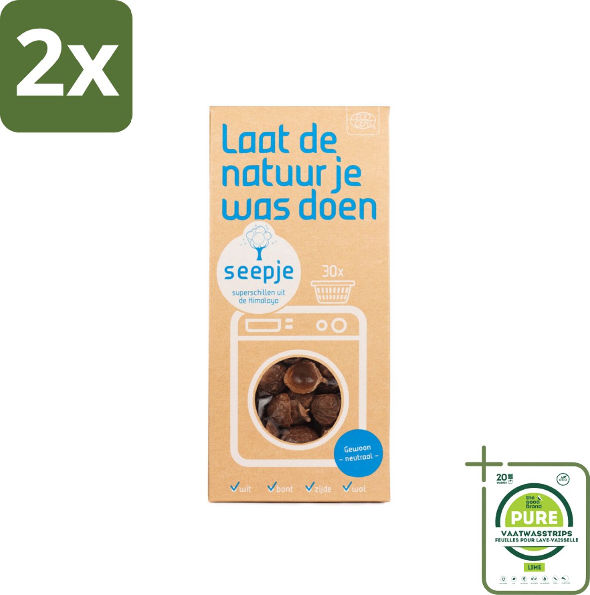 Seepje - Wasmiddel - Milieuvriendelijk & Zeer Zacht - 'Gewoon neutraal' - 150 gr - Voordeelverpakking - 2 stuks - Wasmiddel - Milieuvriendelijk