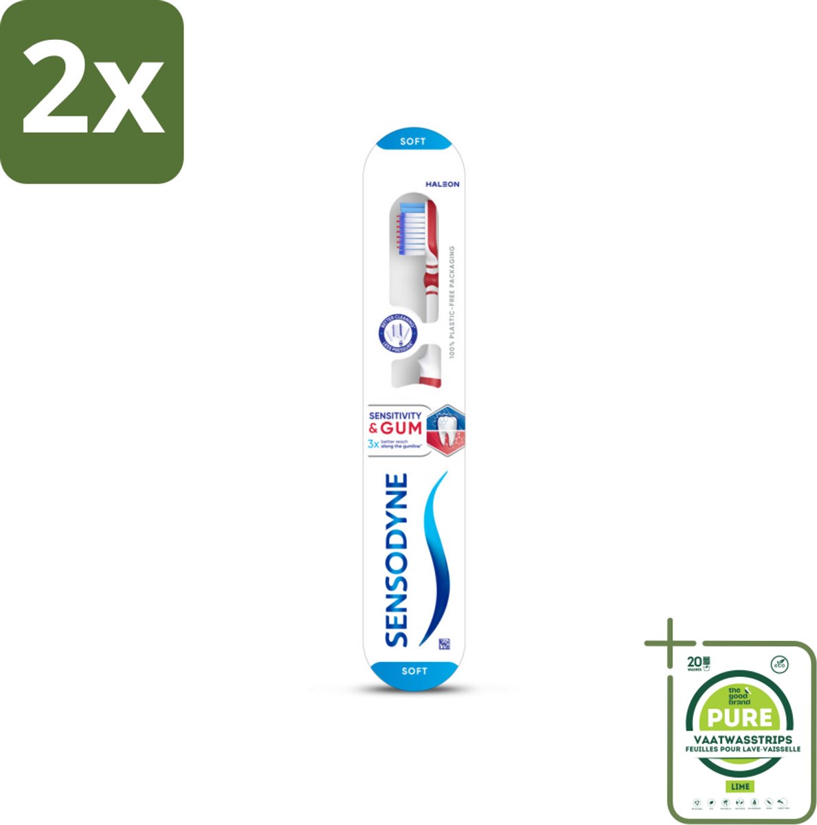 Sensodyne - Tandenborstel - Gevoeligheid & Tandvlees - Tandvlees Versterkend - 1 tandenborstel - Voordeelverpakking - 2 stuks - Tandenborstel gevoelige tanden - Tandenborstel tandvlees