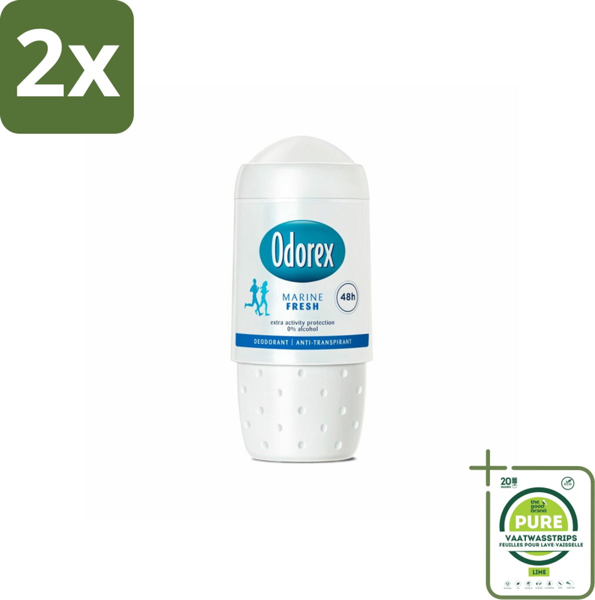 Odorex - Deodorant Roller - Marine Fresh - Verfrissende Bescherming - 50 ml - Voordeelverpakking - 2 stuks - Deodorant - Antitranspirant