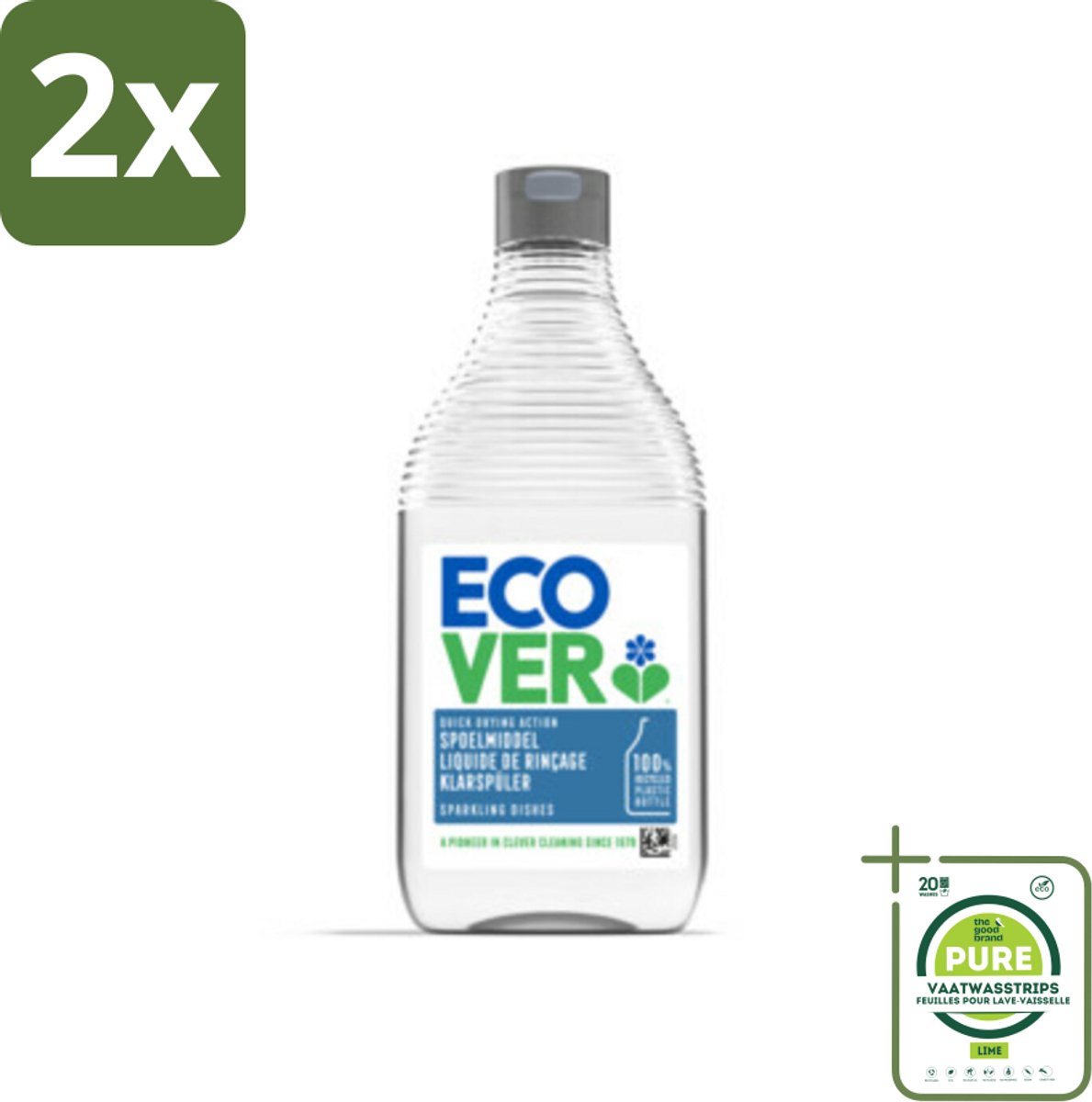 Ecover - Spoelmiddel - 450 ml - Voordeelverpakking - 2 stuks - Vaatwasmiddel - Spoelmiddel