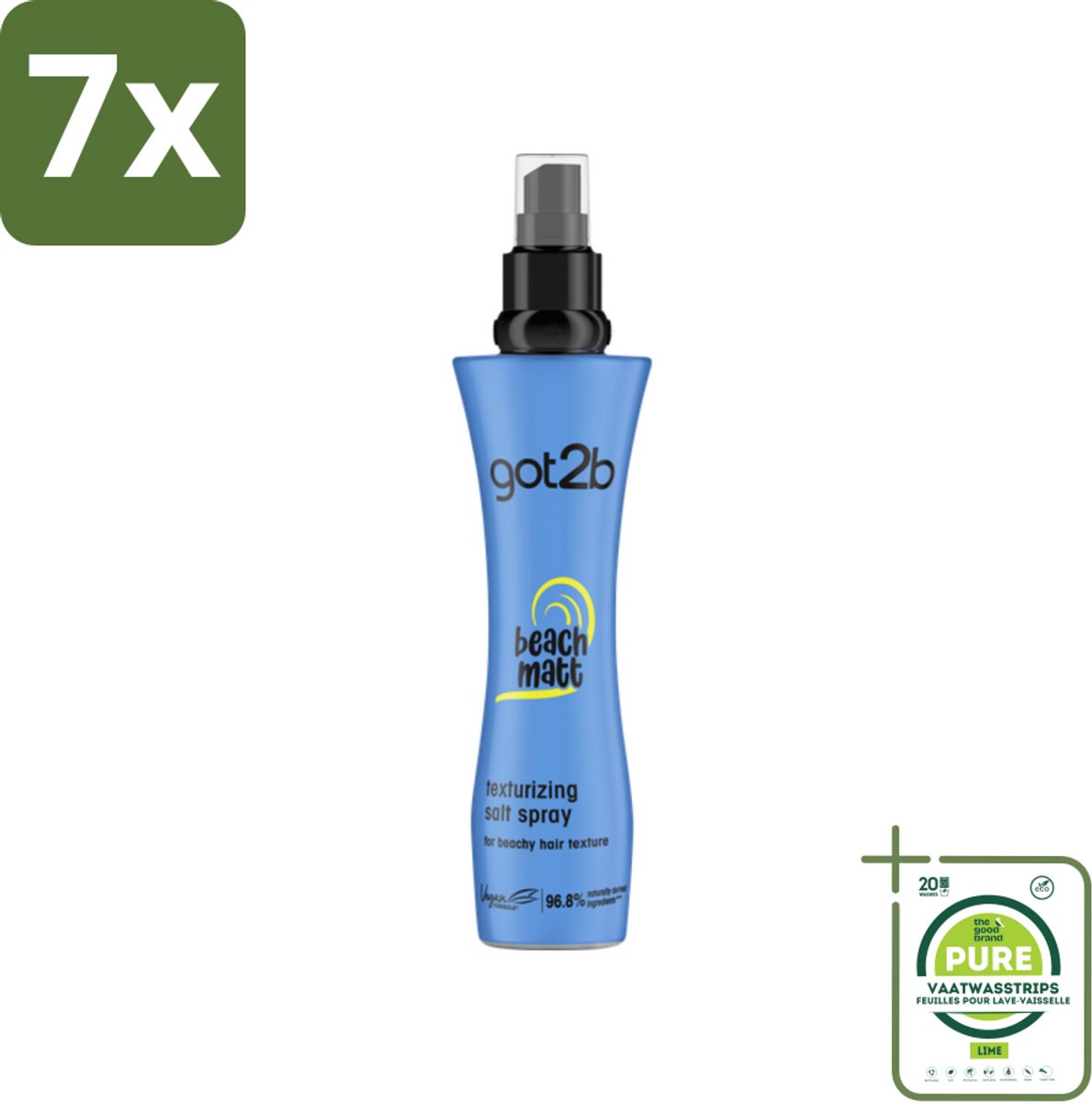 7 x Got2B - Salt Spray - Beach Babe - 200 ml - Grootverpakking - Strandlook - Zout Spray - Textuur - Volume - Natuurlijke Look
