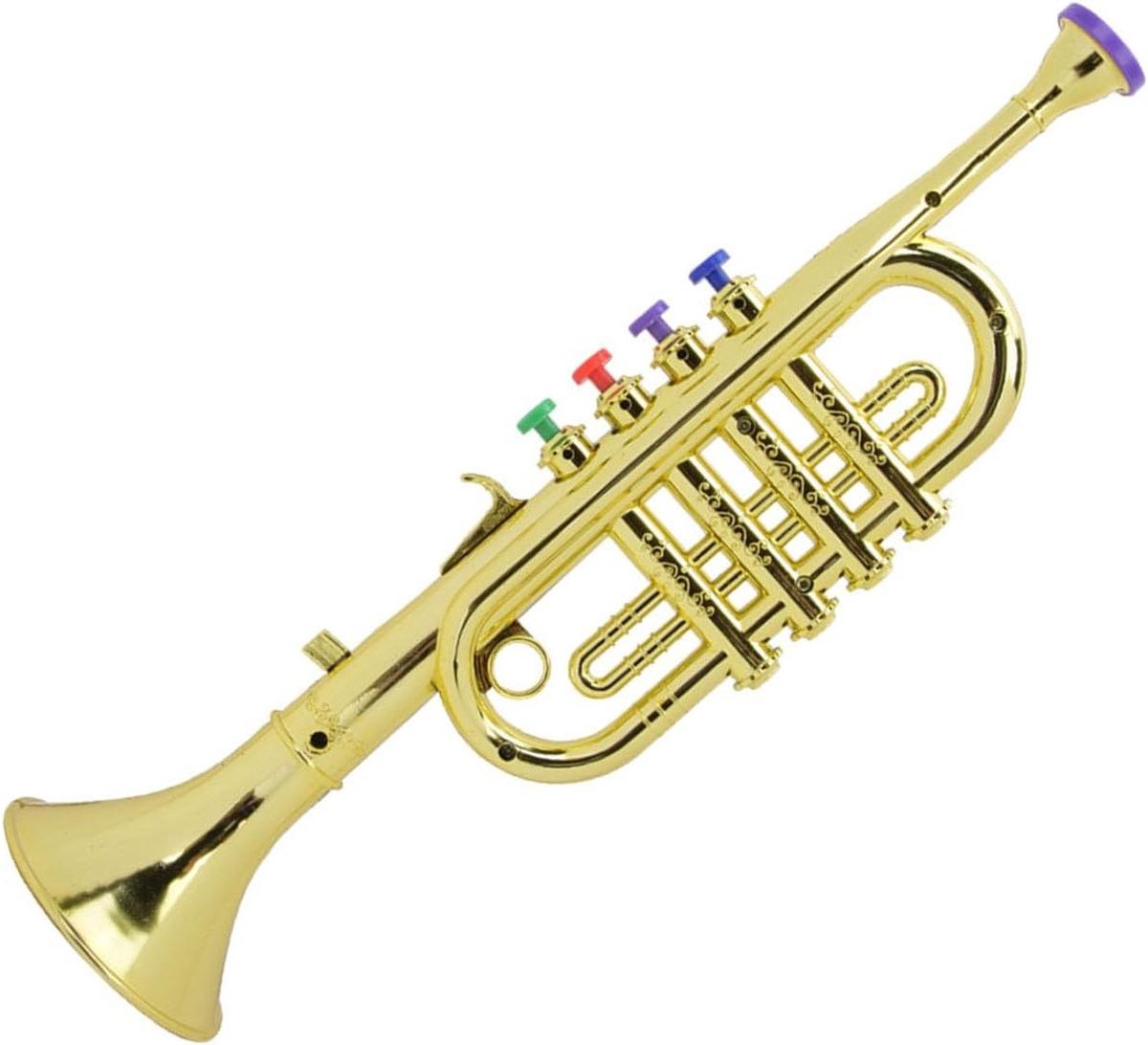 Kindertrompet - Speelgoedtrompet Muziekinstrument - Muziekeducatie Kinderen - Lichtgewicht Compact Ontwerp - 43 x 19 x 10 cm - Goud
