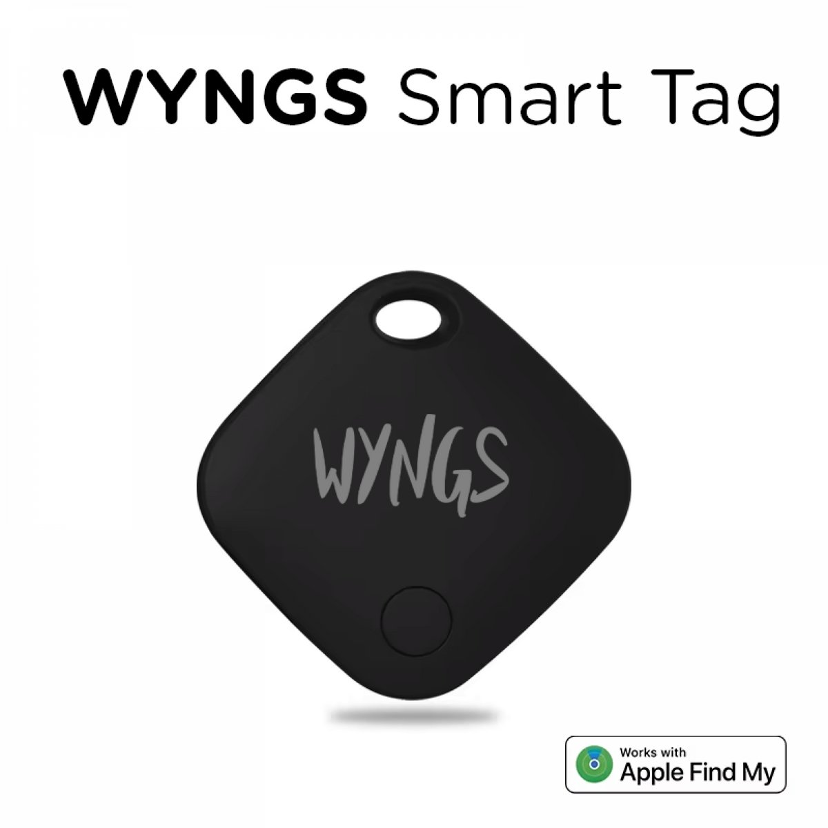 WYNGS Air Tag sleutelvinder – Bluetooth-tracker voor iPhone, sleutels, tassen en huisdieren – Compatibel met Apple ‘Find My’-app en iOS – Slimme GPS-locatiebepaling – Zwart