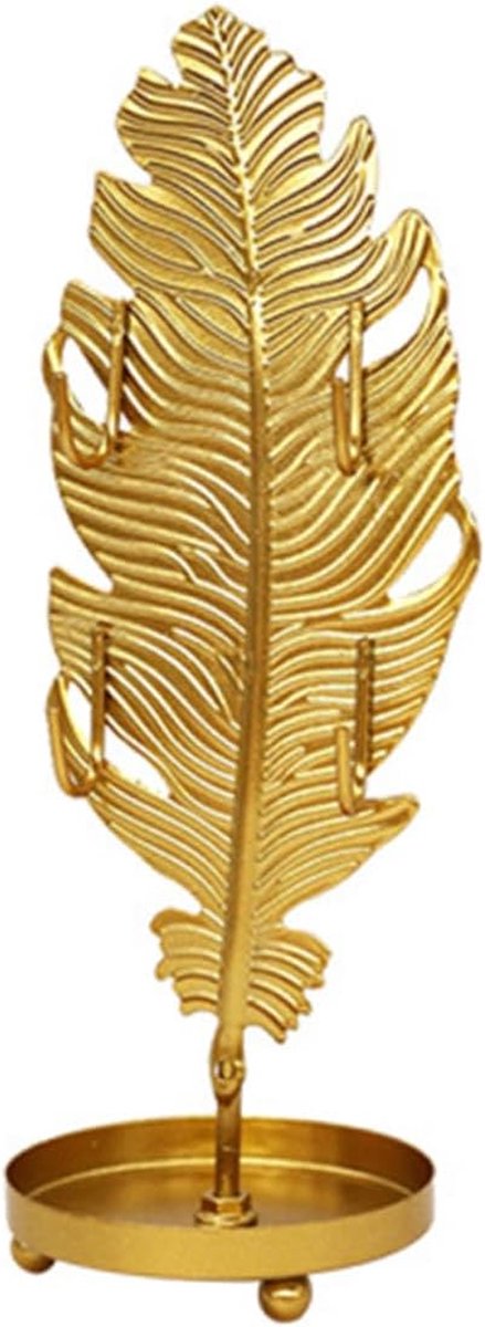 Juwelendecoratie Display - Sieradenhouder - Sieraden Opbergen - Blad Vorm - 19.5 cm - Goud