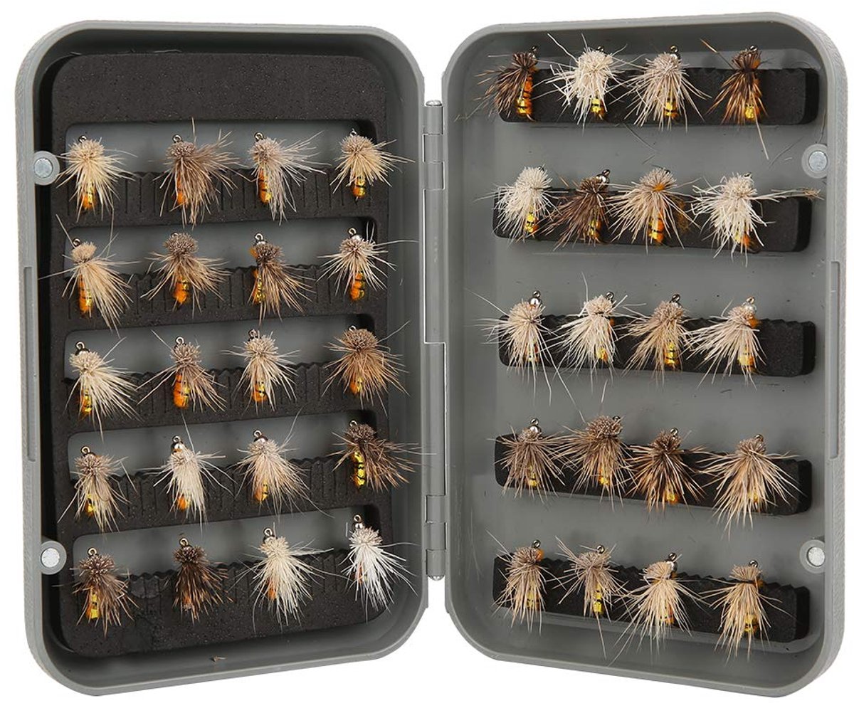 Vliegvis Set - 40 Delig - Tenkara Vliegen en Droge Vliegen - Kunstvliegen voor Forelvissen - Voor Rivieren, Beken en Bergstromen - Complete Accessoire Set voor Vliegvissen