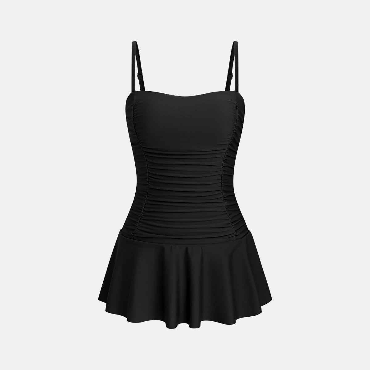 Cupshe Eendelige Zwemjurk - Gerimpeld Detail - Dames - Zwart