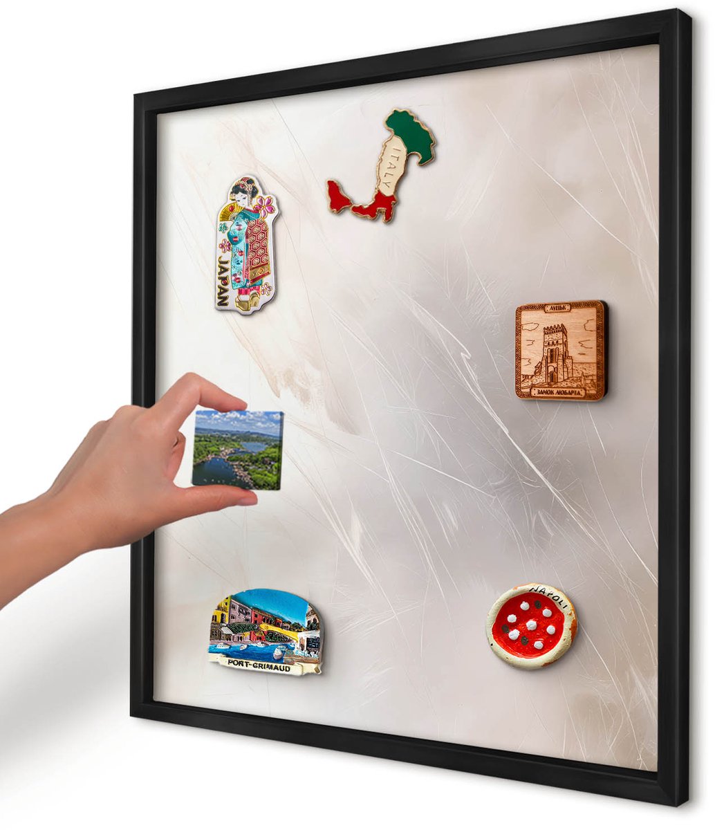 Artprintcave Wit Magneetbord mit Zwart Frame - 50x50 cm - Zachte Lichtheid Magneet Bord mit Frame - Minimalist Bord Voor Magneten - Achtergronden En Patronen