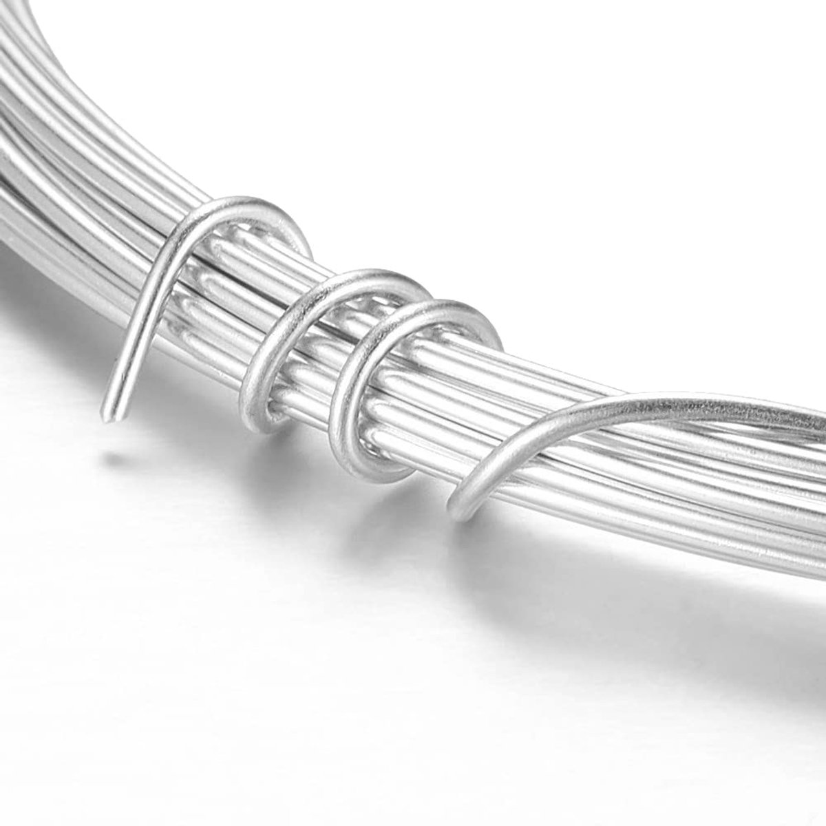 Draad, sierdraad, buigdraad, aluminium draad, knutseldraad, pareldraad, decoratiedraad, lakdraad, bloemendraad, modelleerdraad, 12 m, 1 mm (zilver)