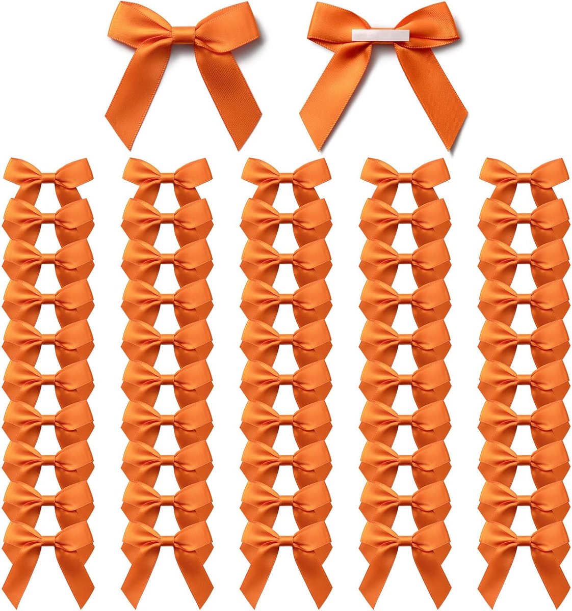 Kokarden voor Huwelijksdecoratie,Kleine Kokarden voor Cadeaus,Zelfklevende Kokarden,Valentijnscadeau,Kerstmis,Verjaardag en Eerste Communie,50 Stuks,Oranje