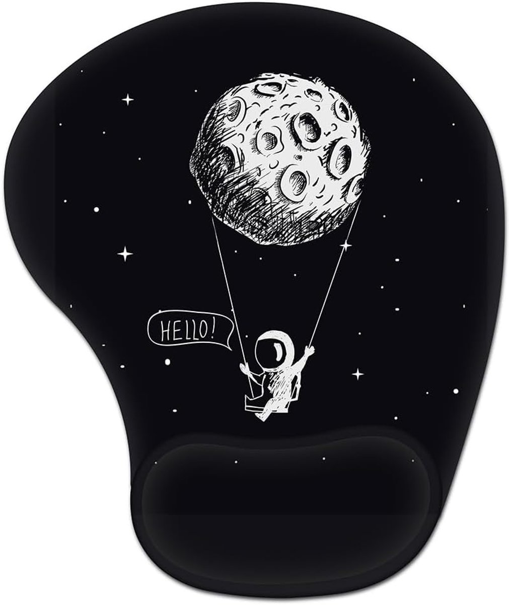 Muismat met handsteun - gelkussen - astronaut ontwerp - ideaal voor comfort tijdens computergebruik - ShopVlot