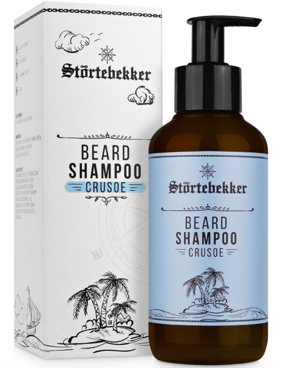 Störtebekker® Premium Baardshampoo Crusoe - 2-in-1 Beard Shampoo & Conditioner met Aloë Vera & Eucalyptusolie - Citrus-Vanille Geur - Voor Alle Huidtypen - 200ml