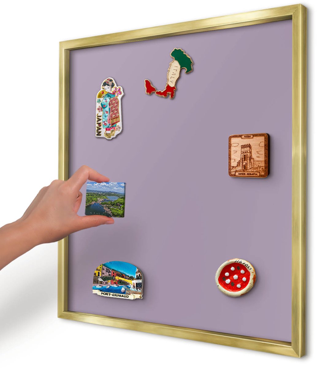 Artprintcave Paars Magneetbord mit Gouden Frame - 50x50 cm - Lila Paars Wandbord Magnetisch - Minimalist Magnetisch Bord Voor Magneten - Achtergronden En Patronen