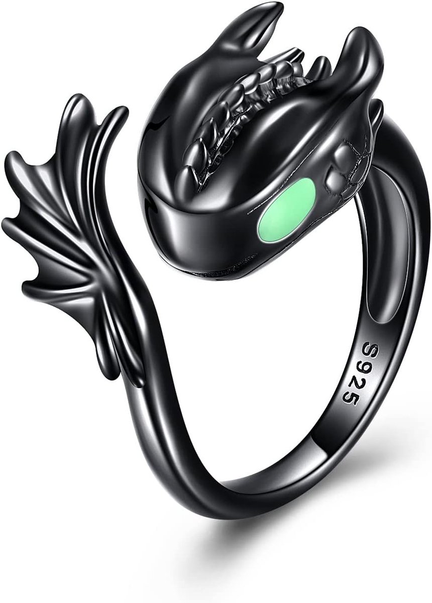 Ringen voor vrouwen Sterling Zilver Zwart Draak Ringen Sieraden