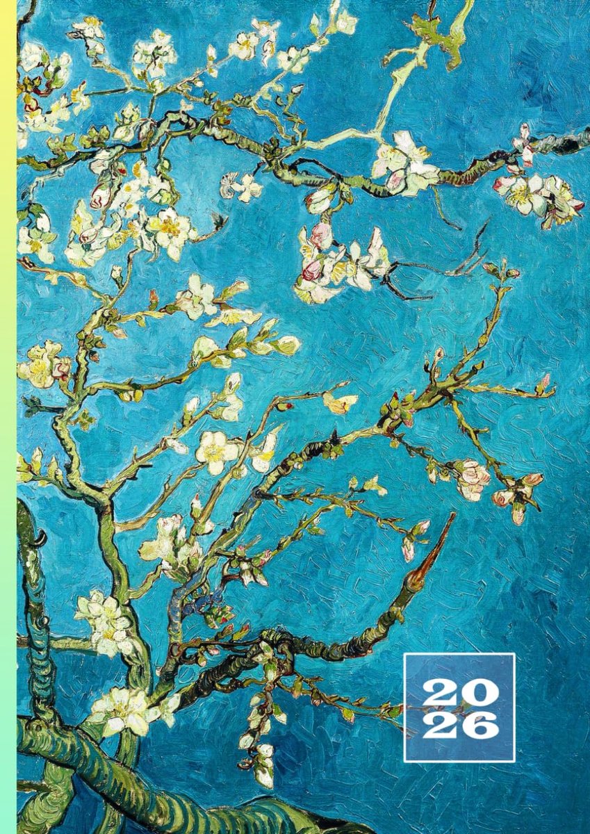 Agenda 2026 A4 - Dagelijkse indeling met uren - Vincent Van Gogh mandorlo in fiore - ShopVlot