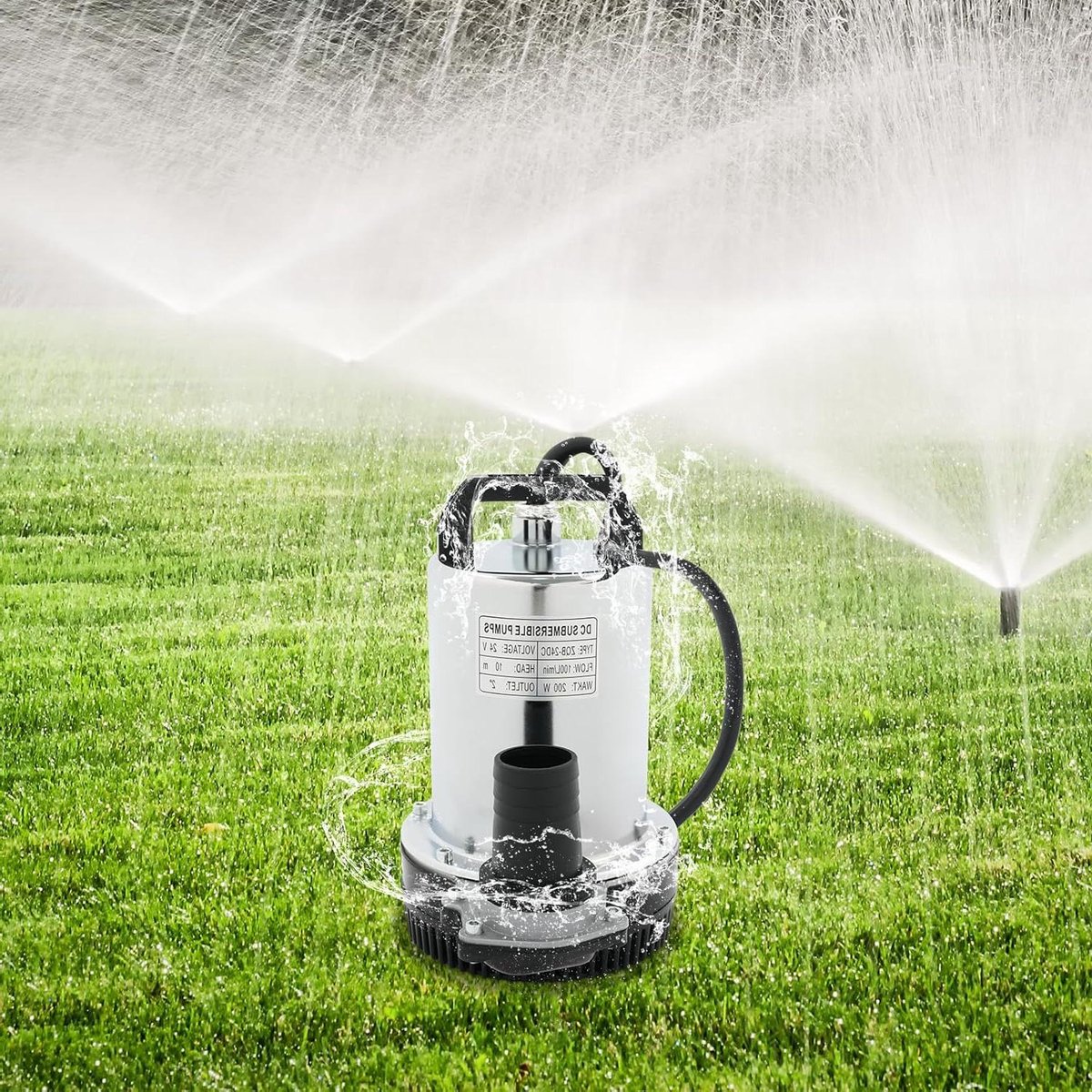 Dompelpomp RVS - Waterpomp Afpompen - Tuin Besproeien - Corrosiebestendig - 100 l/min - Zilver Zwart