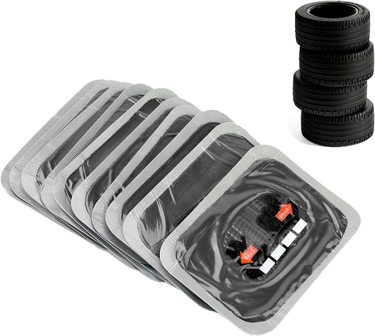 Bandenplakkers 10-delig - Natuurlijk rubber - Robuuste reparatieset - Voor bandenspanningsreparatie - ShopVlot