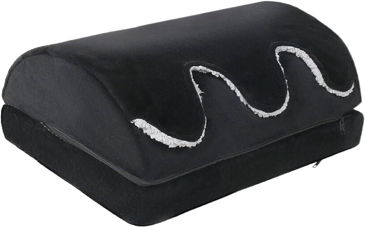 Bureau Voetensteun - Voetenbankje - Comfortabel Werken - Met Warmtezak - 40 x 30 cm - Zwart
