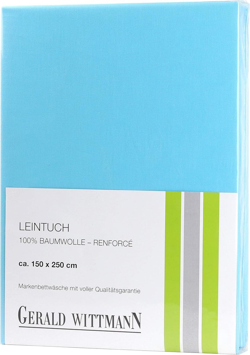 Fitted sheet 220x250 cm - 100% katoen - aqua/turquoise - ademend en temperatuurregulerend - ShopVlot