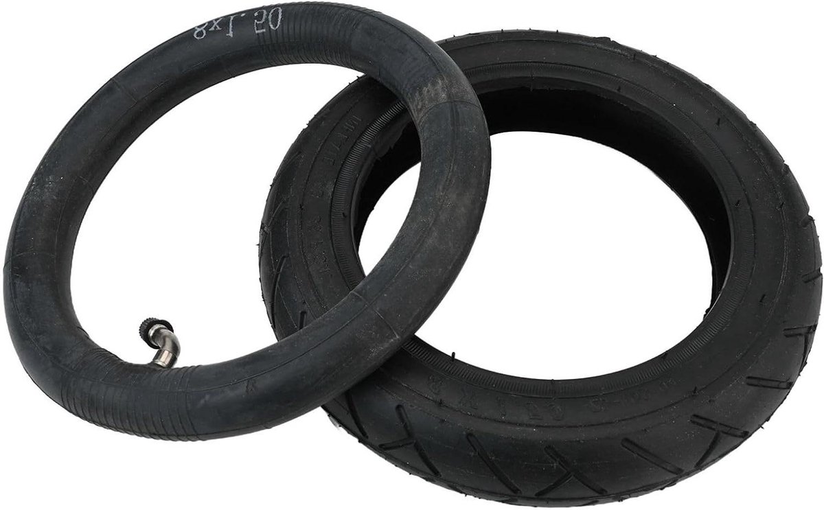 Binnenbanden Buitenbanden - Fietsbanden Set - Kinderdriewieler Gebruik - Robuust Rubber - 8 inch - Zwart