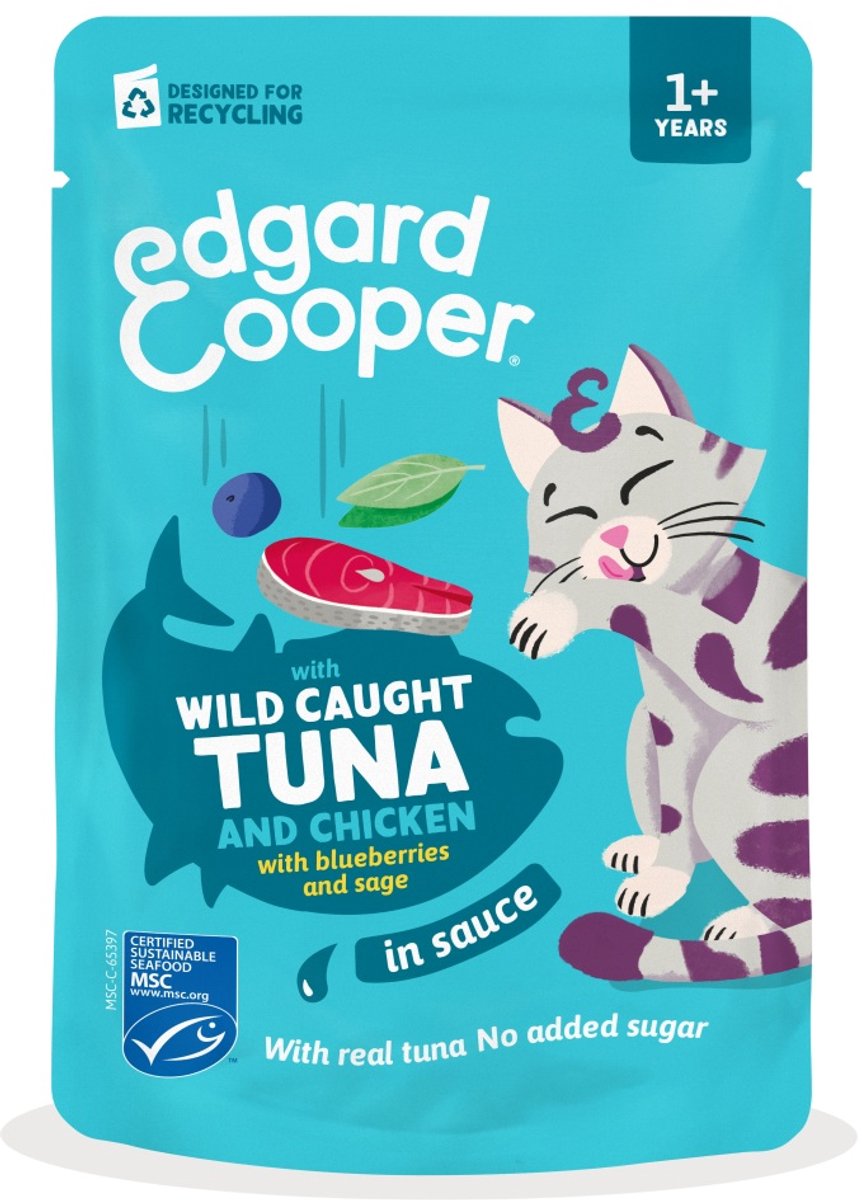 Edgard & Cooper Edgard & Cooper Tonijn & Kip in Saus 85 gram