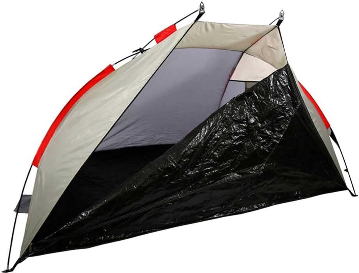 Windscreen strand 200 x 100 cm - waterdicht grijs - wind- en regenbestendig - ideaal voor 2 personen - ShopVlot