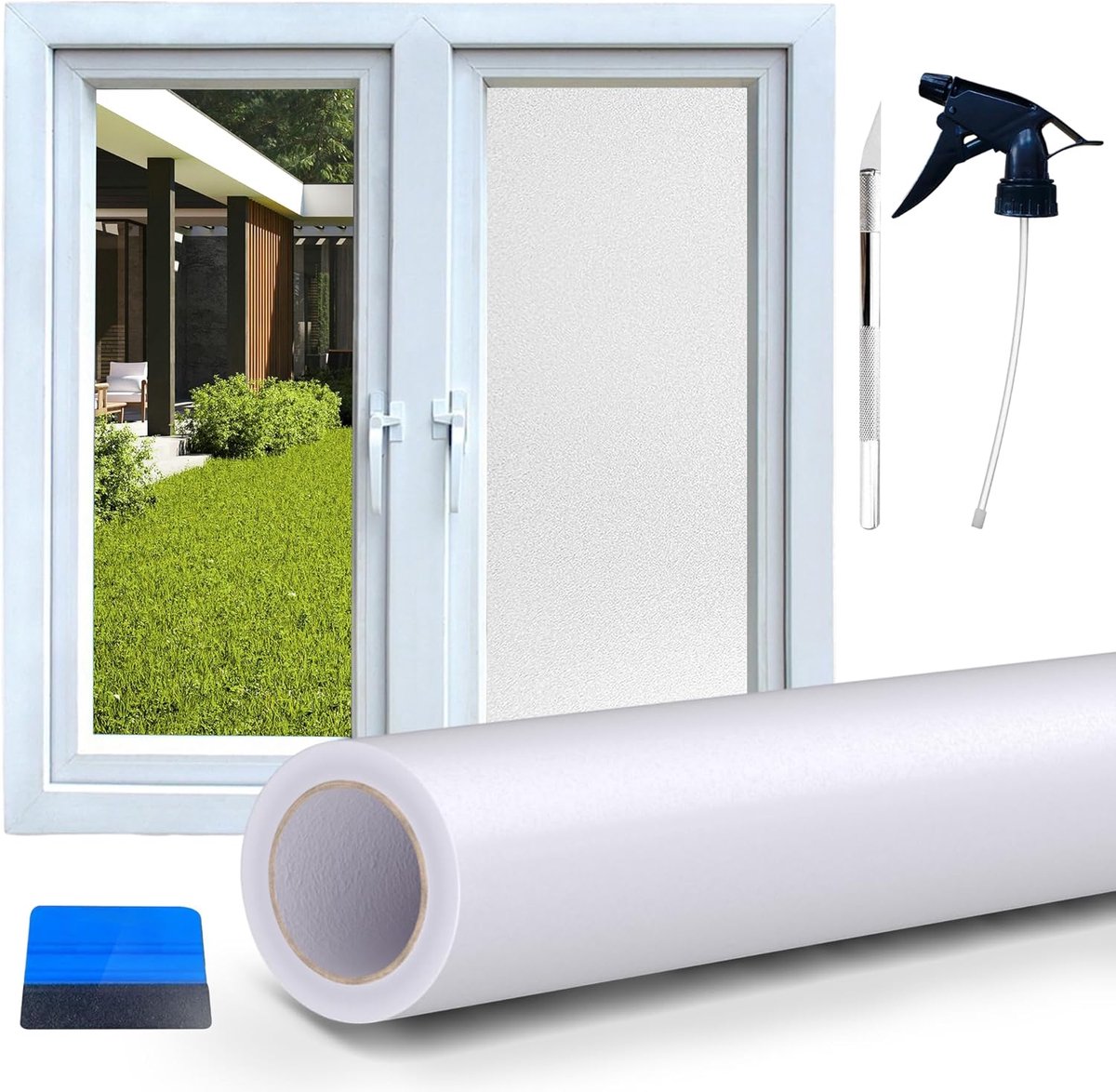 Raamfolie Privacy Film 90x300 - Ondoorzichtig - Anti-Uv - Voor Badkamer en Kantoor - ShopVlot