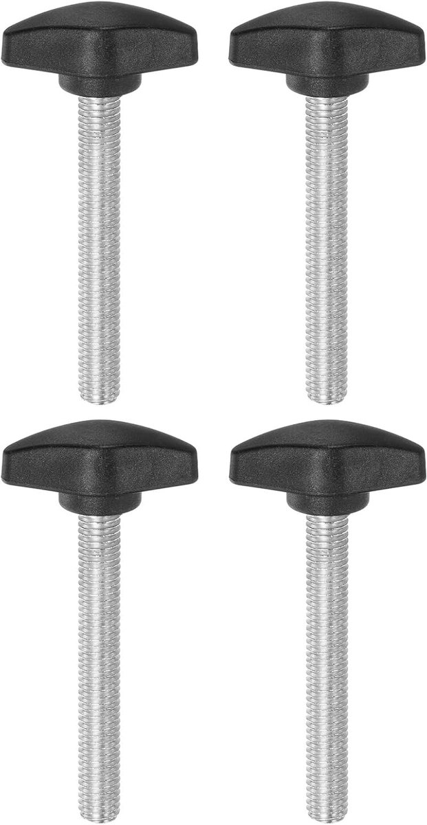 4 stuks kartelschroeven M8 x 55 mm vleugelschroef met T-vormige handgreep, verzinkt koolstofstaal schroefdraadbouten duimschroeven 36 mm spanschroefknop voor snelle verwijdering
